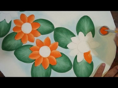 Pintando flor de campo anaranjada.