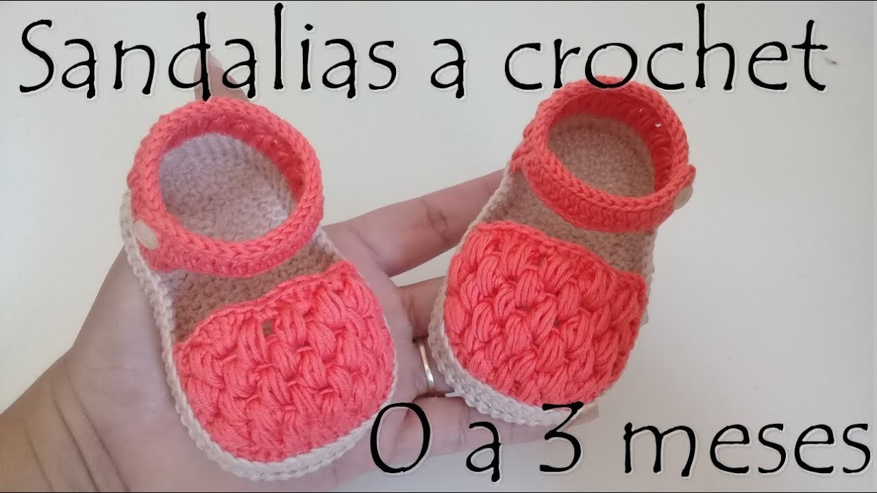 Sandalias para bebe a crochet en punto garbanzo - 0 a 3 meses