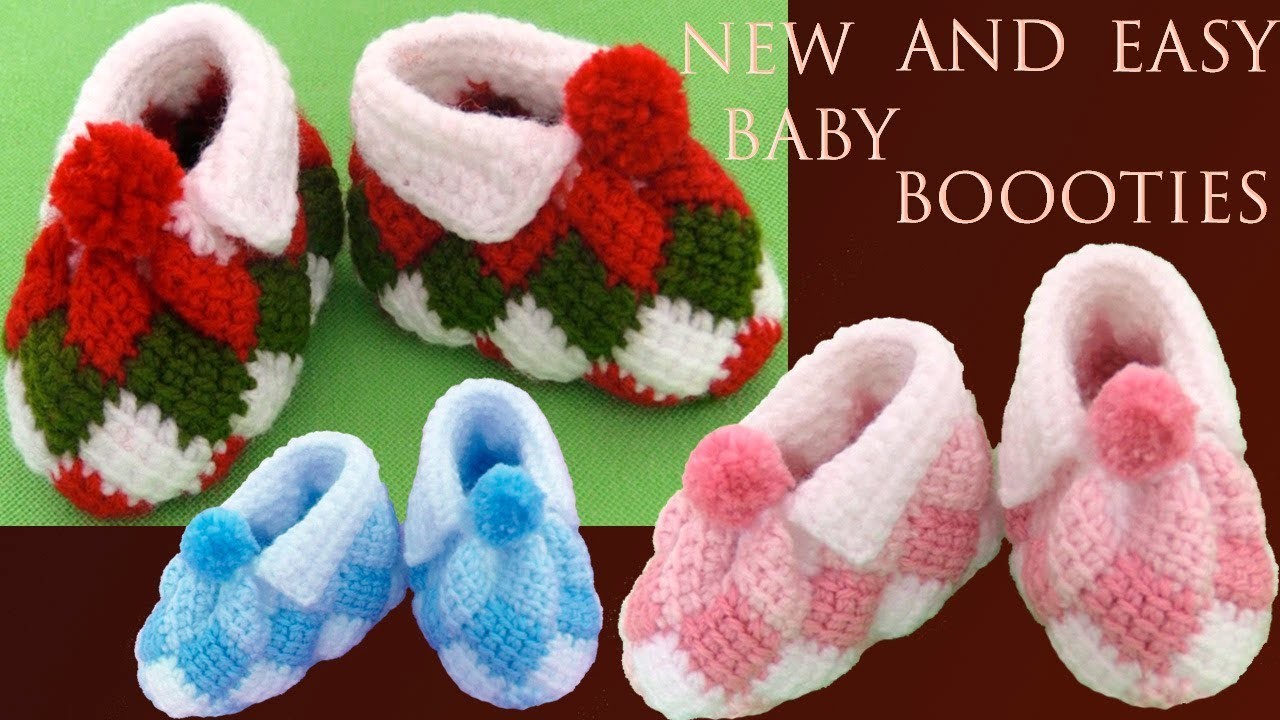 Zapatos tejidos a crochet en Punto fácil para bebes niñas y niños tejido tallermanualperu