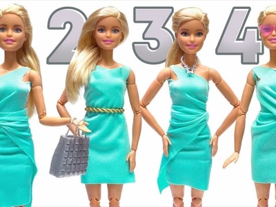 4 vestidos nuevos para tu Barbie de una sola pieza de tela