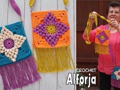 ALFORJA con granny Juliana de 3 colores tejida a crochet ????. Tejiendo Perú
