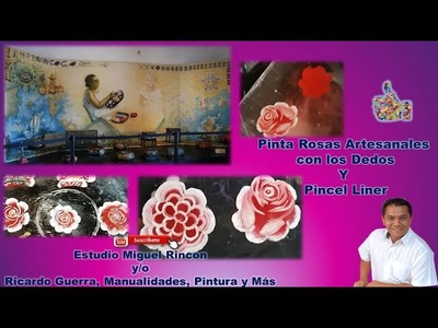Aprende a #Pintar #Flores con un Dedo y un #Pincel (#Pintura Decorativa) #FolkArt con Miguel Rincón