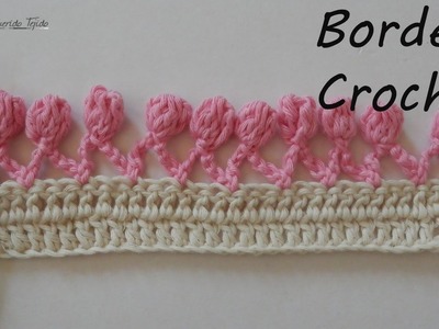 Borde Crochet #6 - Pompones - Pompom Edging ENGLISH SUB