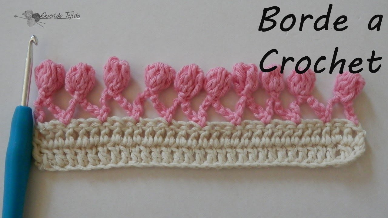 Borde Crochet #6 - Pompones - Pompom Edging ENGLISH SUB
