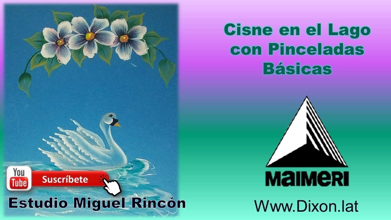 Cisne en el Lago (Swan in the Lake)  en #Pinceladas con Miguel Rincón #onestroke #ideas #pintura