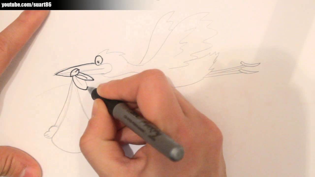 Como dibujar una cigueña