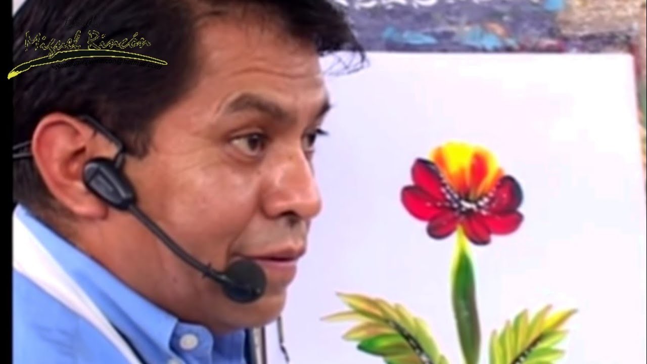 Como hacer Flor Básica en Pincelada de Coma, Pintura Decorativa y Manualidades  con Miguel Rincón