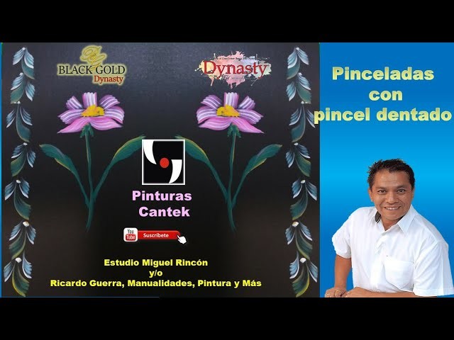 Como hacer Pinceladas con Pincel Dentado , Pintura Decorativa y Manualidades con Miguel Rincón.