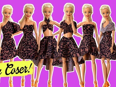 Cómo hacer ropa sin coser para tu muñeca Barbie. VESTIDOS, FALDAS Y TOPS. VESTIDO INFITINO.