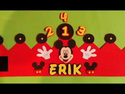 ????Como hacer una CORONA de CUMPLEAÑOS de Mickey mouse en GOMA EVA o FOAMY 2????????