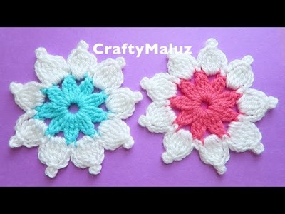 CROCHET TUTORIAL : Flor Tejida muy Fácil  | Aplicación de Crochet