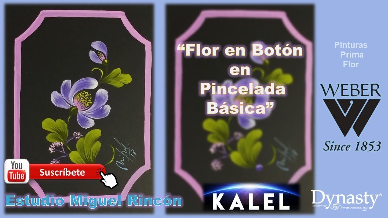 Flores en Botón (Flowers on buttons) en Pinceladas básicas con Miguel Rincón.