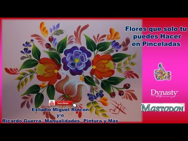 #Flores que Sólo Tú Puedes Hacer en #Pinceladas (#Pintura Decorativa) con Miguel Rincón. #onestroke