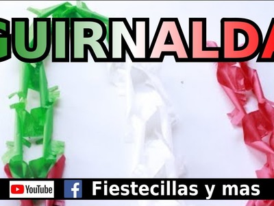 Guirnalda tricolor con barbitas en papel china o seda para la Fiesta mexicanaa