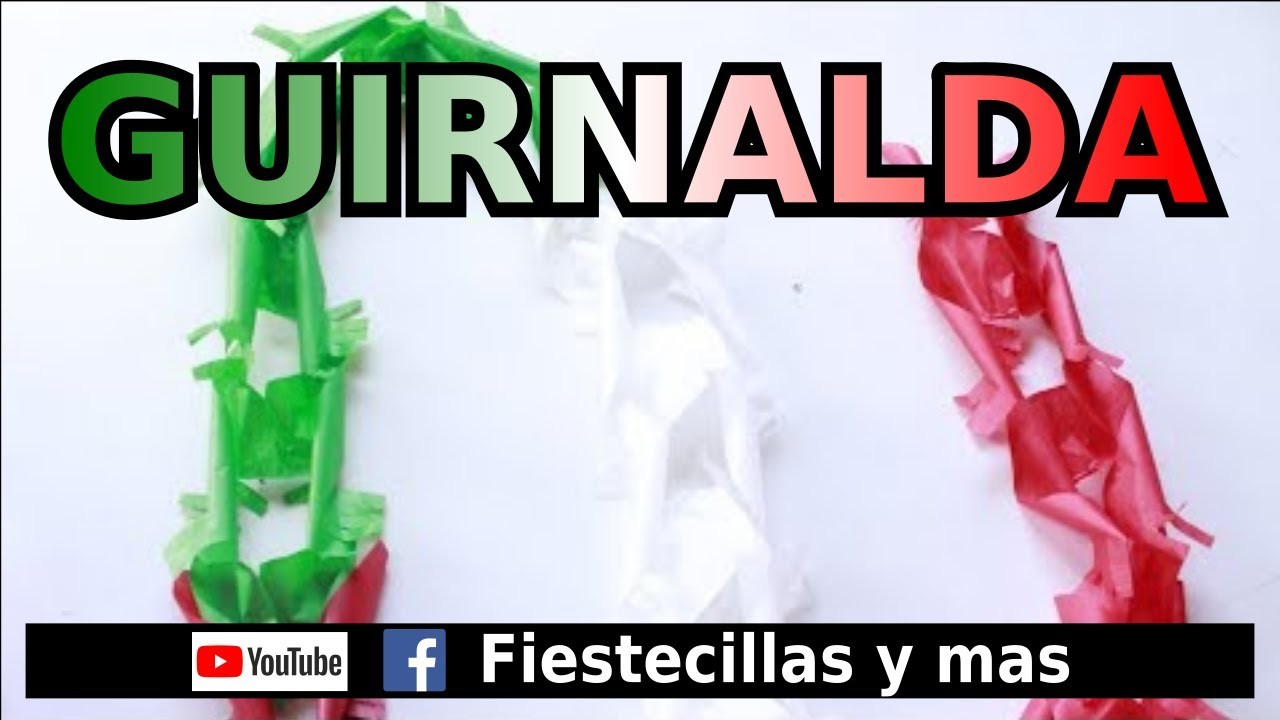 Guirnalda tricolor con barbitas en papel china o seda para la Fiesta mexicanaa