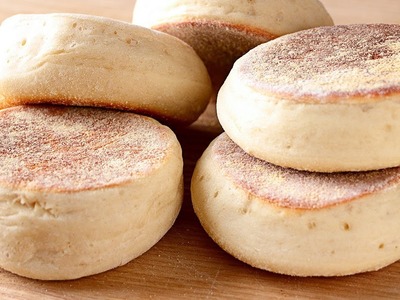 Muffin inglés auténtico - PAN de desyuno hecho sin horno ¡EN SARTÉN!