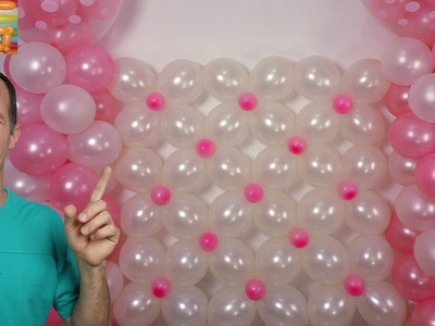 PARED DE GLOBOS - como hacer una pared de globos - decoracion con globos - GUSTAVO GG