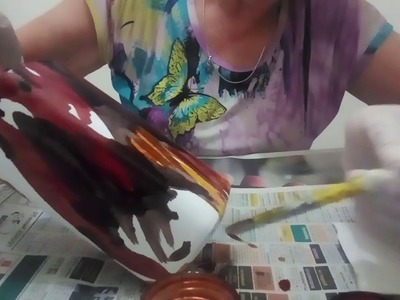 Paso a paso, Técnica  para pintar botella con tinta al alcohol.