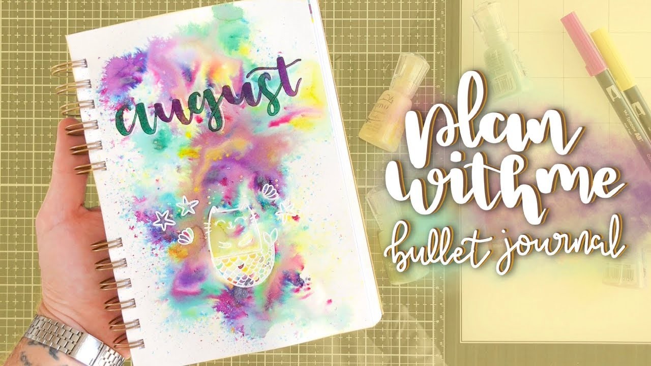 Plan With Me (Agosto. August) 2019 ⎮ NUVO Shimmer Powder ⎮ Bullet Journal