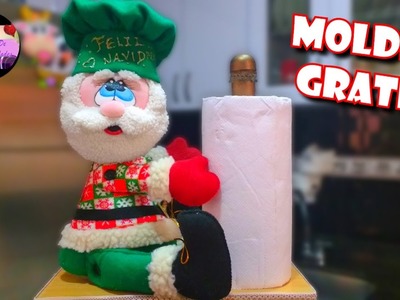 Porta rollo o soporte para papel de cocina navideño de Papa Noel (Moldes Gratis) | Epdlm