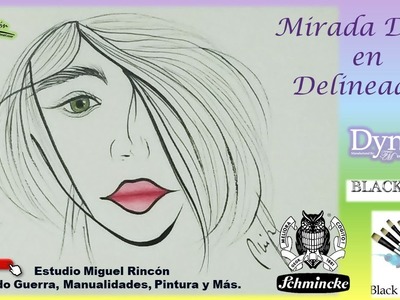 #Rostro y mirada dulce. de #mujer. #trazos básicos de #pinceladas con Miguel Rincón. #onestroke