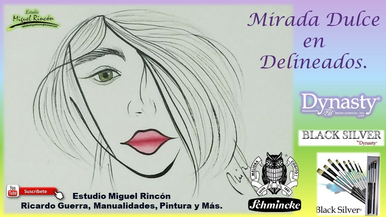 #Rostro y mirada dulce. de #mujer. #trazos básicos de #pinceladas con Miguel Rincón. #onestroke