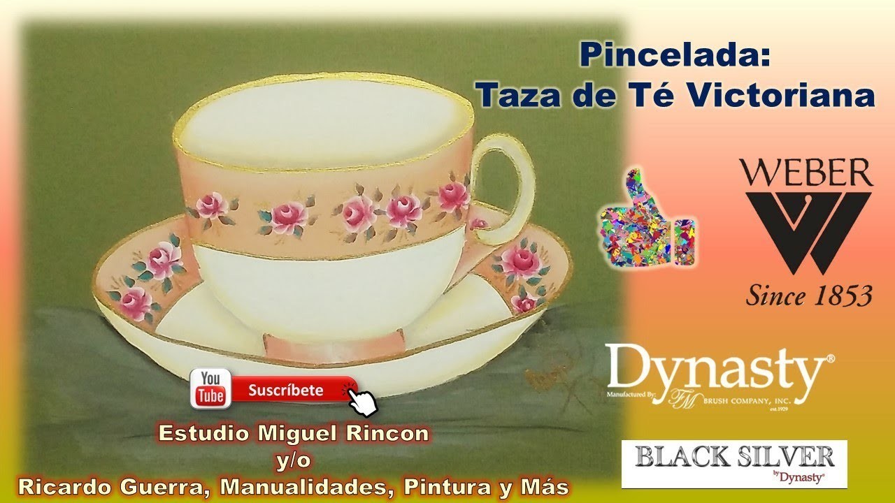 #Taza (Cup) estilo Victoriana en #pinceladas. #pintura decorativa #manualidades con Miguel Rincón.