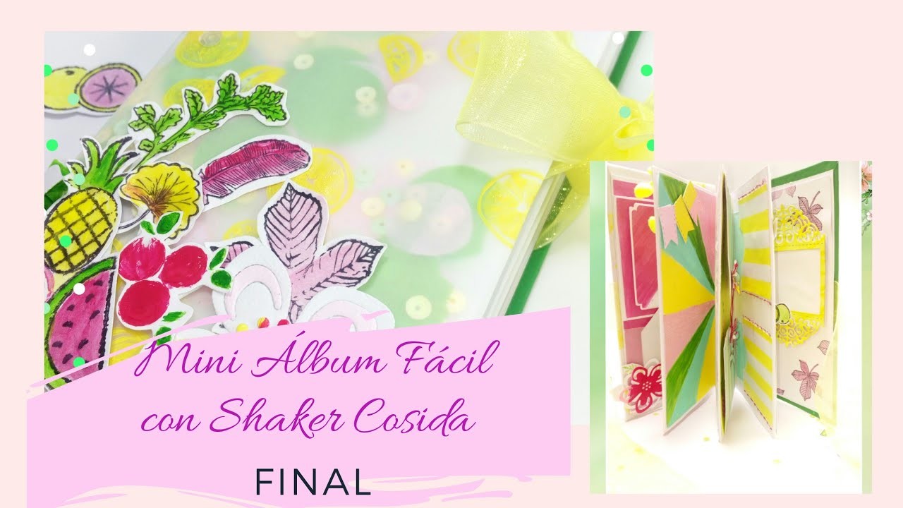 TUTORIAL #miniálbum SIN LOMO para PRINCIPIANTES con #SHAKER COSIDA -Decoración????Katiushka Scrapbook