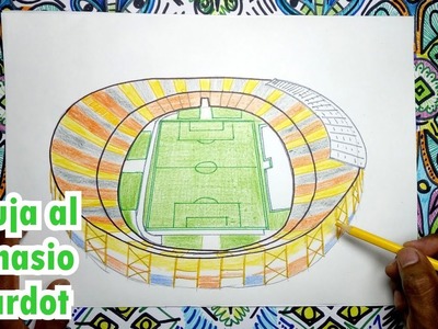 Aprende a dibujar el estadio Atanasio Girardot de Medellin
