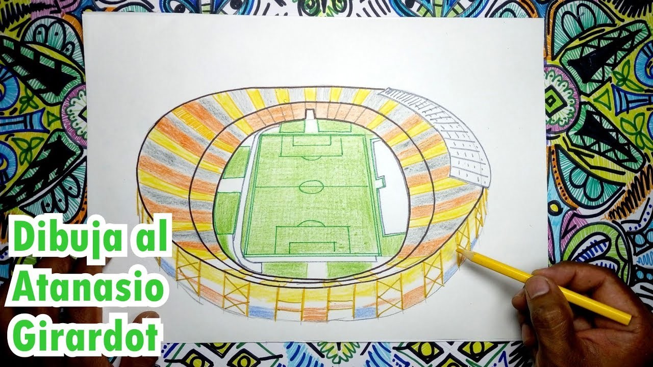 Aprende a dibujar el estadio Atanasio Girardot de Medellin