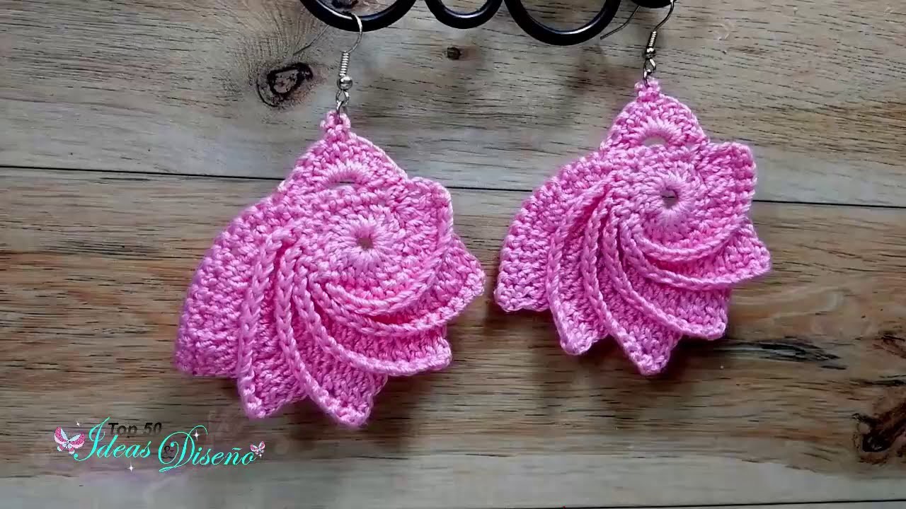 Asombrosos Aretes en crochet, espirales, faciles y sencillos