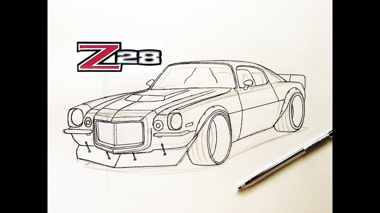Como Aprender a Dibujar un Camaro z28 1970
