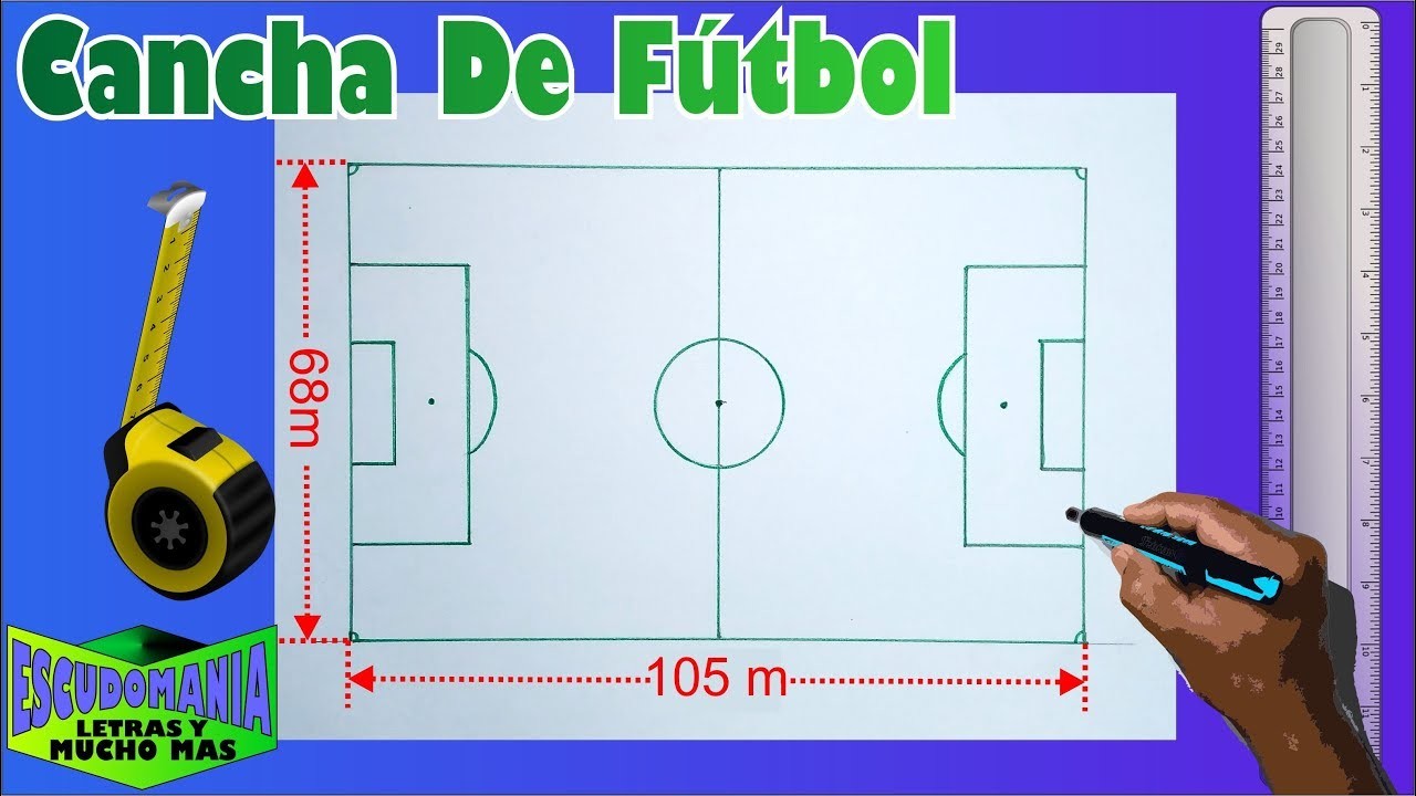 Cómo dibujar una cancha de Fútbol a escala 1:50 en Tamaño carta