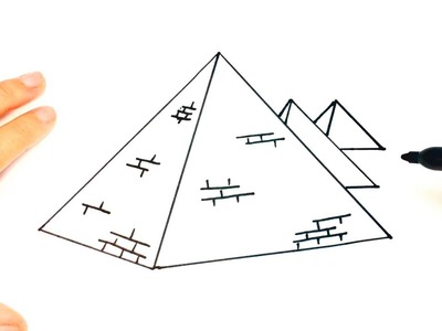 Cómo dibujar una Pirámide paso a paso | Dibujo fácil de Pirámide
