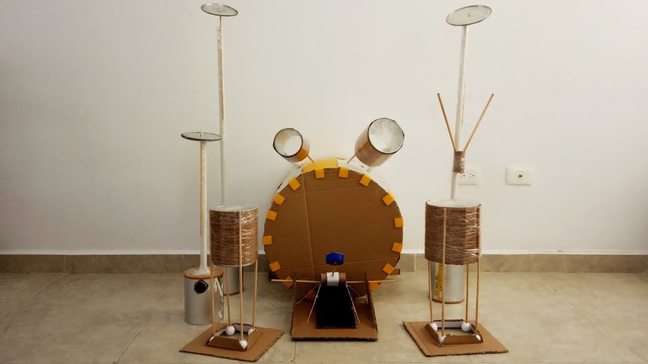 CÓMO HACER UNA BATERÍA ACÚSTICA CASERA | How to make a homemade drum set