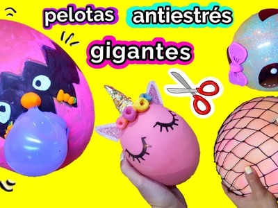 Cortando pelotas antiestres gigantes