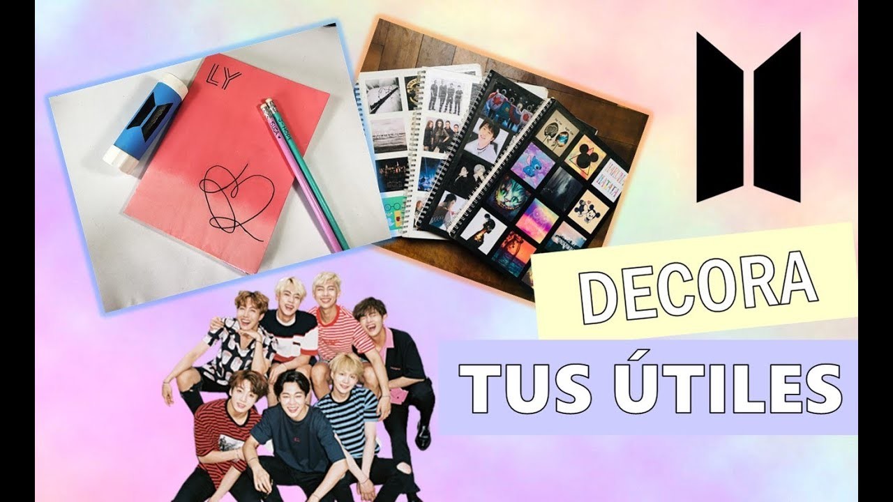 DECORA TUS ÚTILES ESCOLARES EN COLORES PASTEL | BTS? - Mariela Jazmin