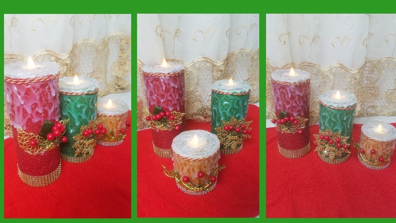 Decoración Navideña 2019 - Velas Navideñas - Christmas Decorations Ideas - Reciclaje