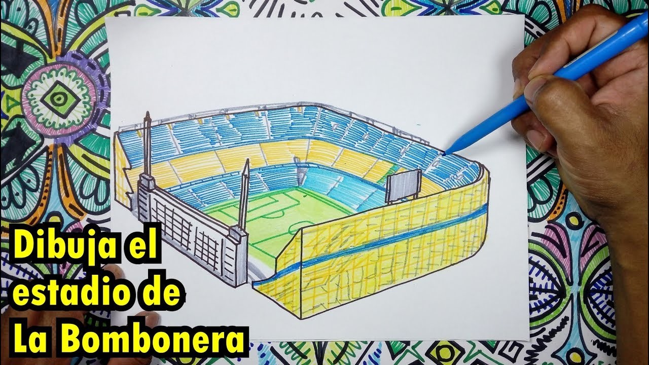 Dibuja el estadio de La Bombonera de Boca Juniors