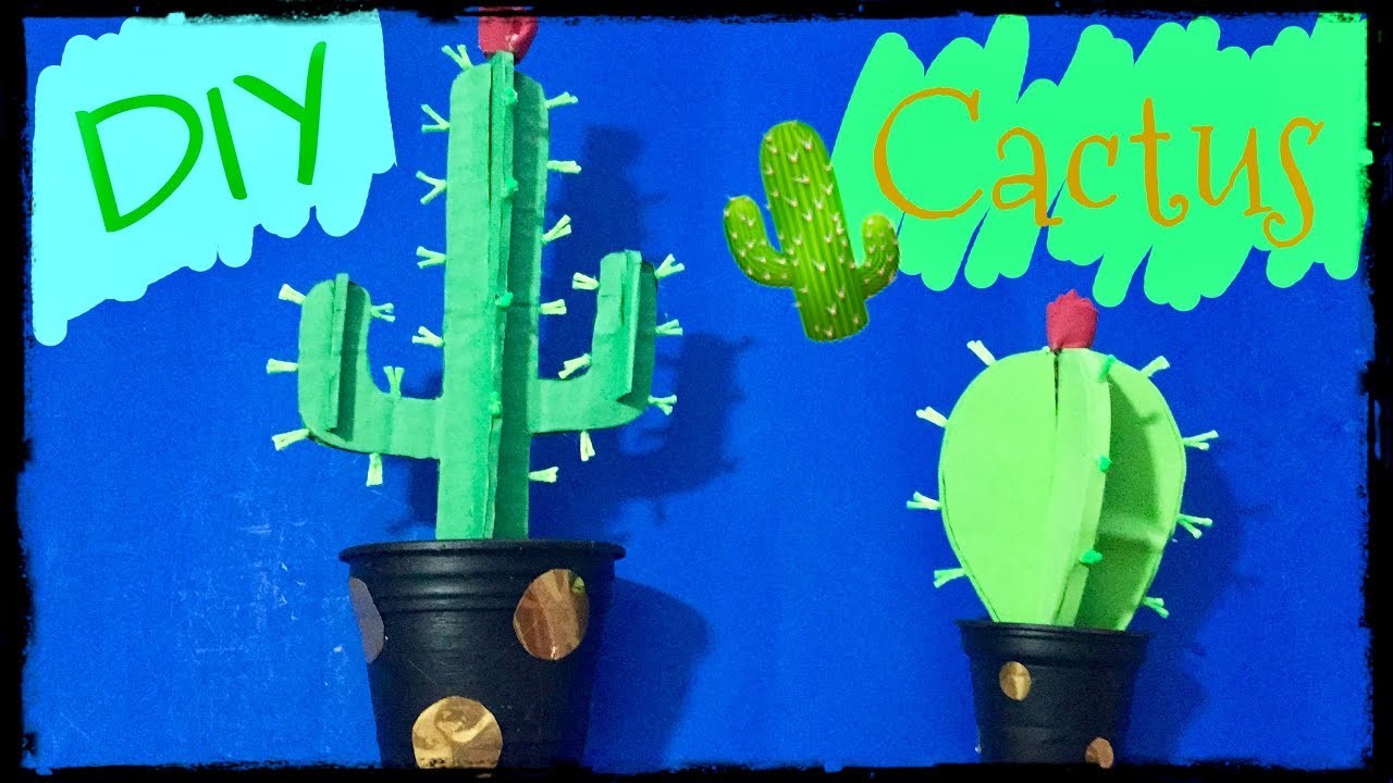 Haz un cactus de cartón | material reciclado | Decoración