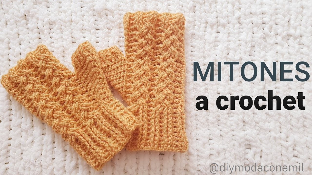 Mitones trenzados tejidos a crochet paso a paso