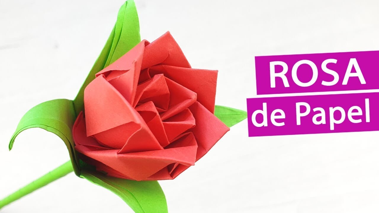 ???? Rosa papel fácil y rápida - Flores de papel con Origami