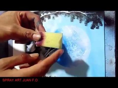 Spray Paint Art EN ESPAÑOL TUTORIAL, como hacer un paisaje, tecnicas del aerosol 2019