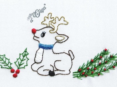Bordado a Mano: Reno Navideño | Christmas Reindeer Embroidery