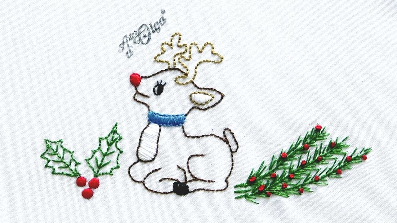 Bordado a Mano: Reno Navideño | Christmas Reindeer Embroidery