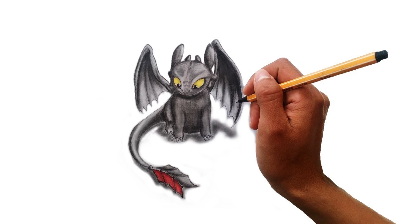 Cómo dibujar a Chimuelo de Cómo entrenar a tu dragón 3 | How to draw Toothless
