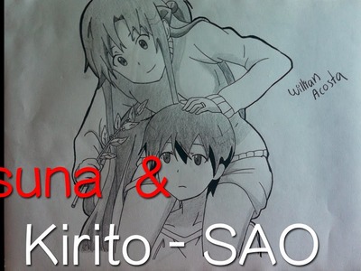 Como Dibujar Asuna y kirito de Sword Art Online