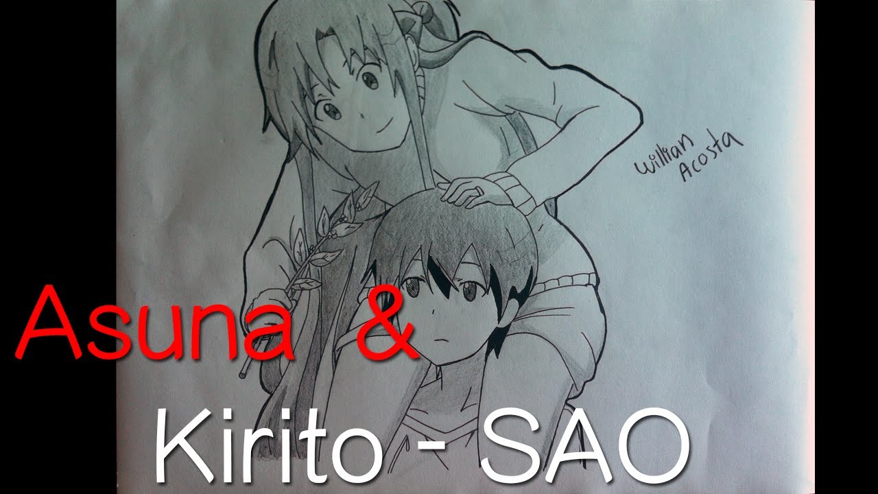 Como Dibujar Asuna y kirito de Sword Art Online