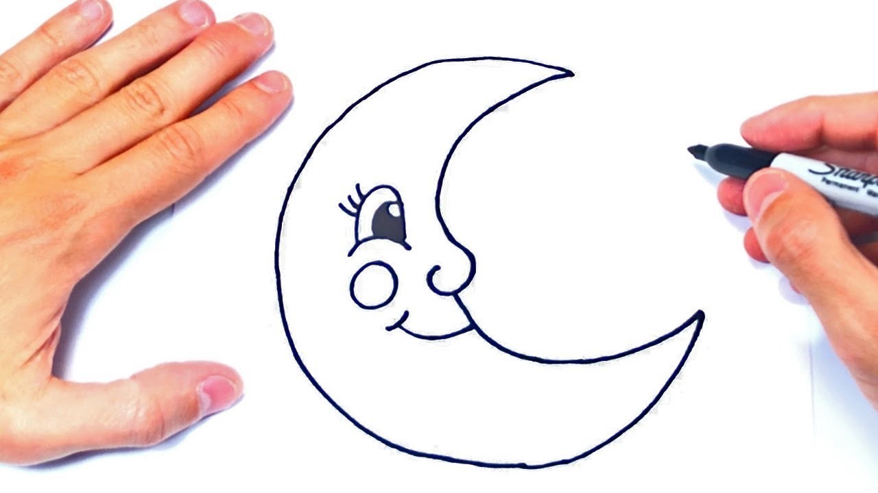 Cómo dibujar un La Luna Paso a Paso | Dibujo de La Luna