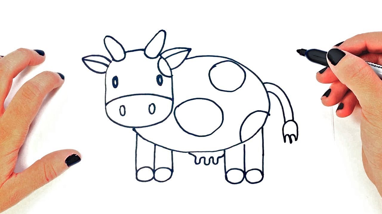 Cómo Dibujar Un Vaca Paso A Paso Dibujo Fácil De Vaca